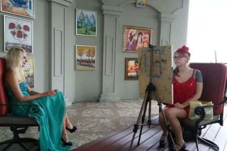 Pintora retratista para bodas estilo comic y manga moderno